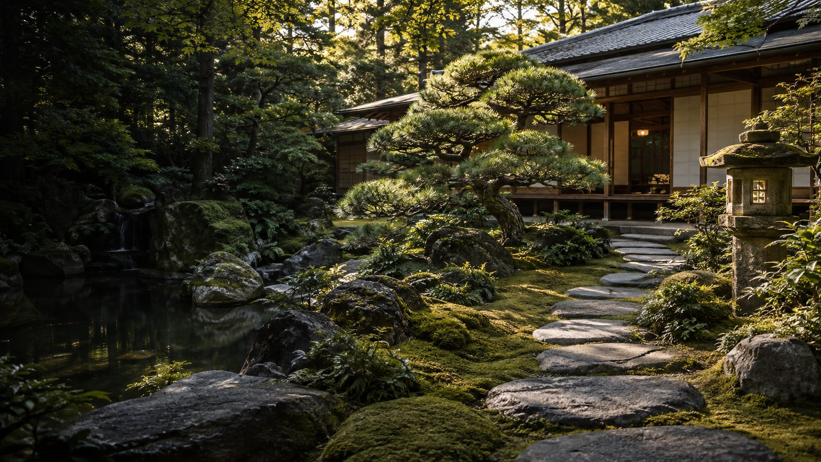 完成した日本庭園（AI生成の仮イメージ）
